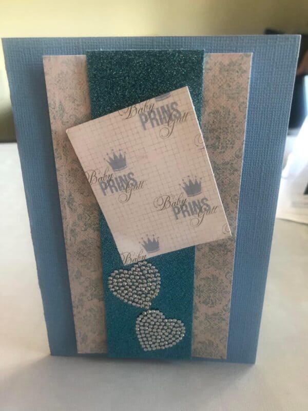 Kort til fødsel/dåp/navnefest/babyshower til gutt