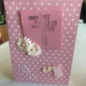Kort til babyshower/fødsel/navnefest/dåp til jente
