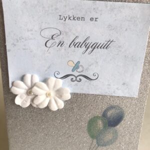 Kort til fødsel/dåp/navnefest/babyshower til gutt
