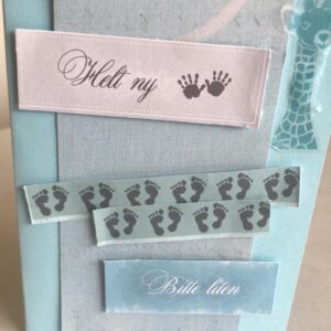 Kort til fødsel/dåp/navnefest/babyshower til gutt