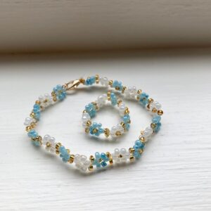 Perlet armbånd og ring