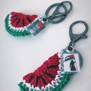Vannmelon-nøkkelring med Palestina-tag