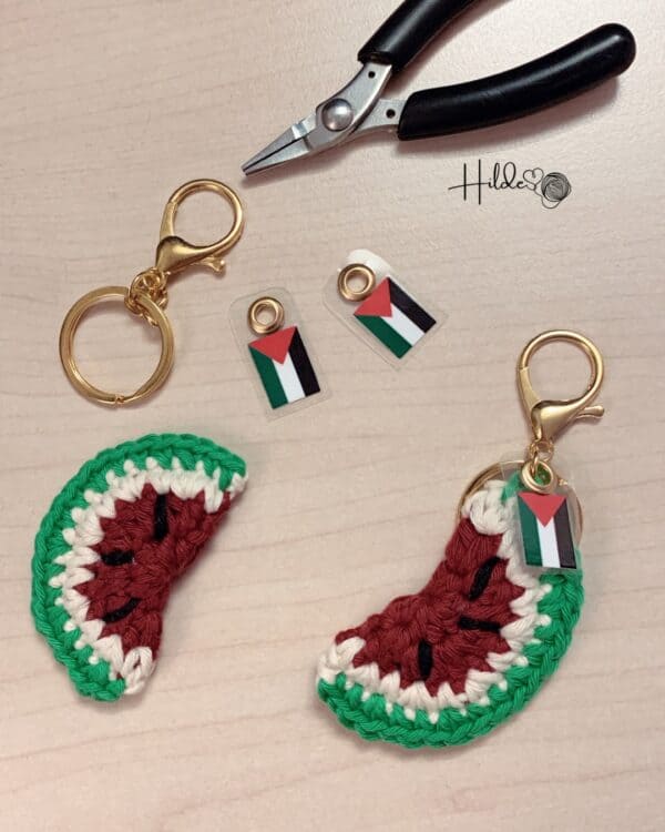 Vannmelon-nøkkelring med Palestina-tag - Bilde 3