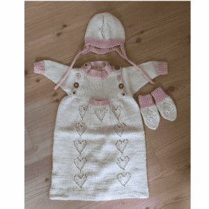 Babypose,lue og votter