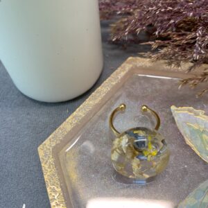 Rund Ring med Ekte Blomster