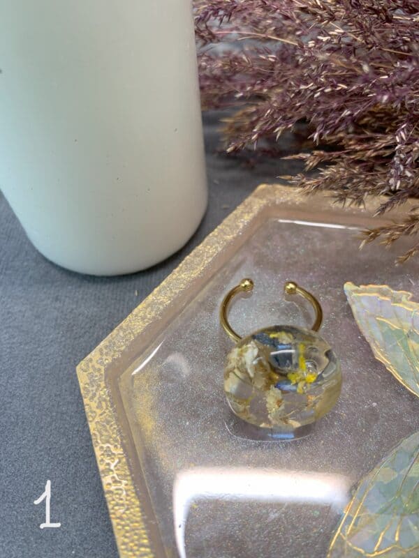 Rund Ring med Ekte Blomster