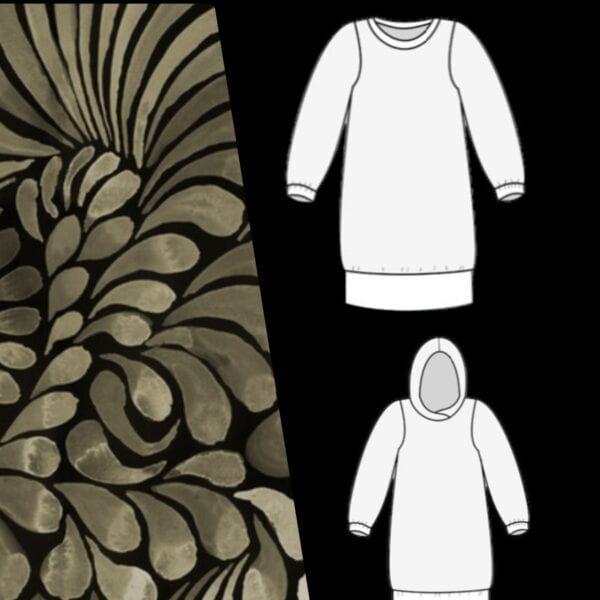 *SYS PÅ BESTILLING* Genserkjole "Hilda hoodie" str. XS - 4XL - Bilde 2