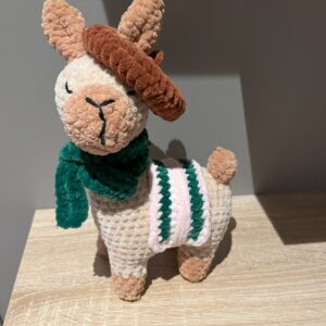 Alpakka, lama, med alpelue