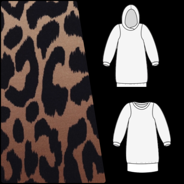 *SYS PÅ BESTILLING* Genserkjole "Hilda hoodie" str. XS - 4XL