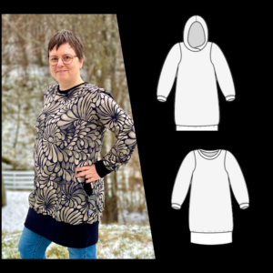 *SYS PÅ BESTILLING* Genserkjole "Hilda hoodie" str. XS - 4XL