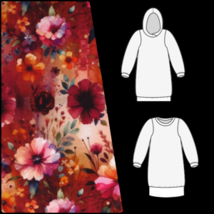 *SYS PÅ BESTILLING* Genserkjole "Hilda hoodie" str. XS - 4XL
