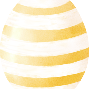 Strykemerke påskeegg gule striper 6 x 8 cm