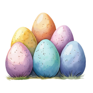 Strykemerke fargeglade påskeegg 15 x 12 cm