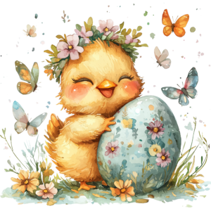 Strykemerke smilende kylling med egg 18 x 17