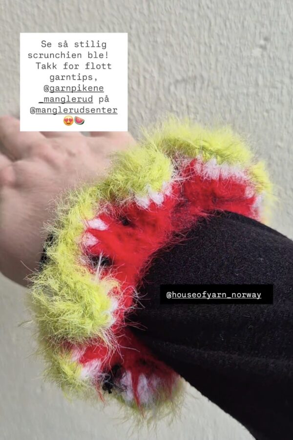 Superfluffy vannmelon-scrunchie - Bilde 4