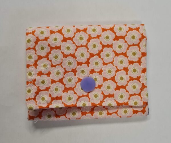 Oransje/rosa blomster pung