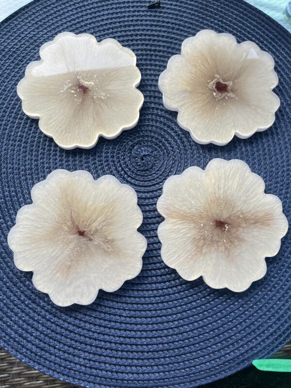 4stk blomster drikke brikker - Bilde 2