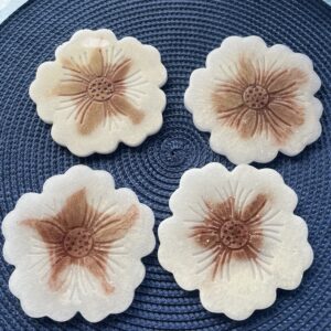 4stk blomster drikke brikker