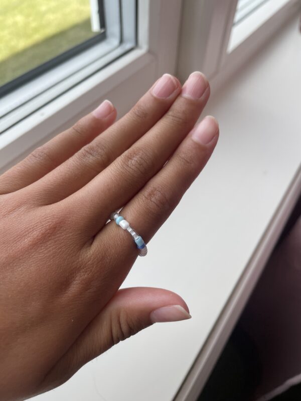 Blå sea beads ring🩵