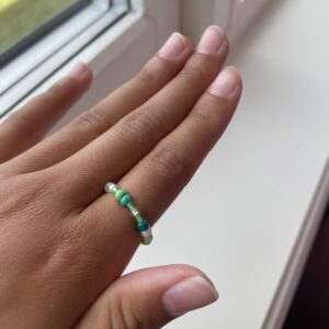Grønn sea beads ring💚