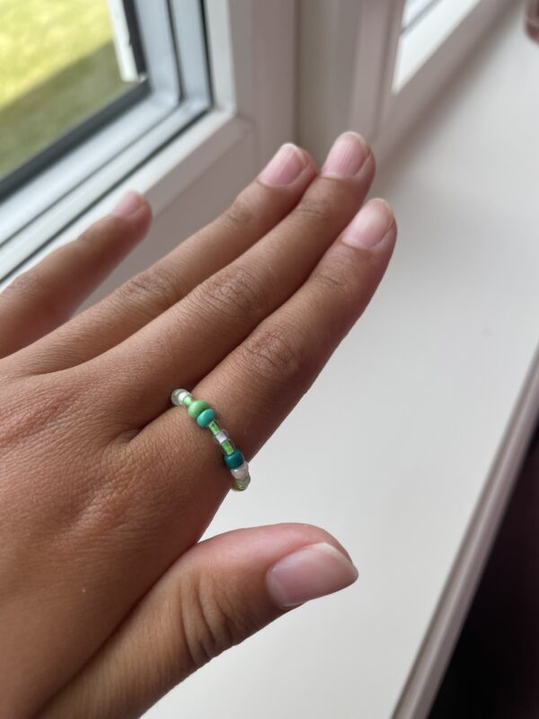 Grønn sea beads ring💚