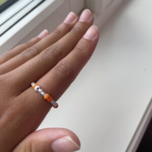 Oransje sea beads ring🧡