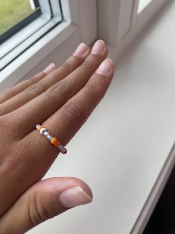 Oransje sea beads ring🧡