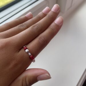 Rød sea beads ring❤️