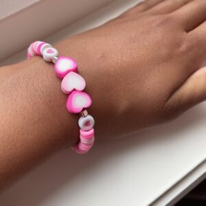 Rosa hjerte armbånd🩷🤍