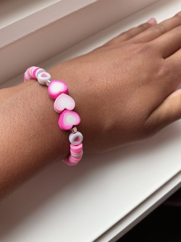 Rosa hjerte armbånd🩷🤍