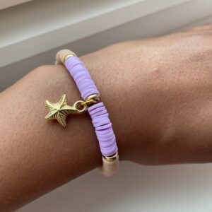 Stjerne sommer armbånd lilla og brun💜🤎