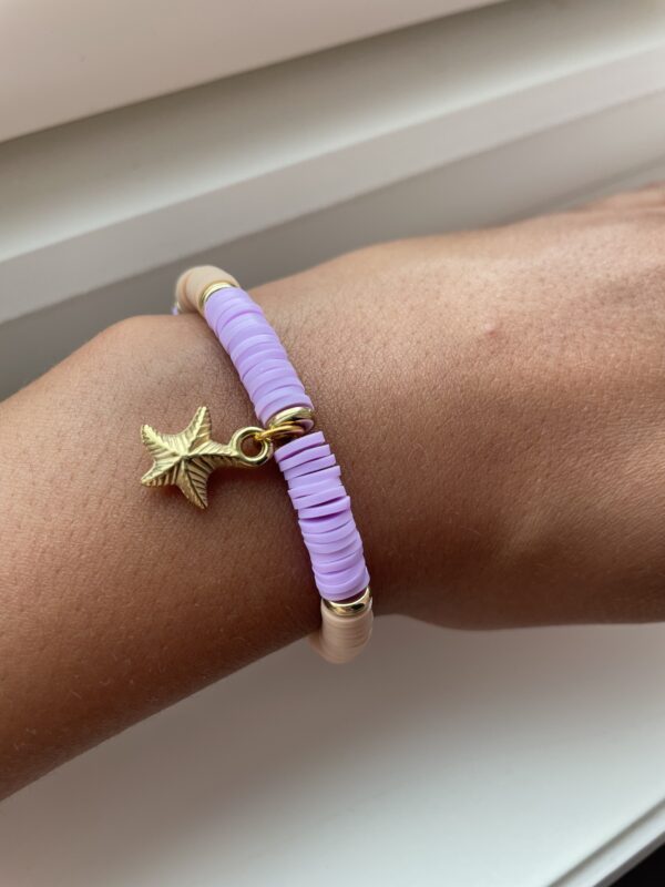 Stjerne sommer armbånd lilla og brun💜🤎
