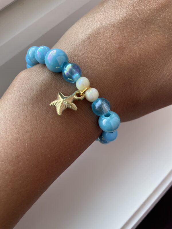 Beach armbånd blå med perler og en stjerne charm🩵💙