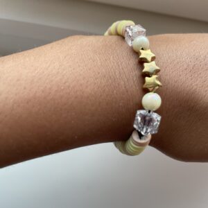 Disney armbånd beauty and the beast gul og brun💛🤎 (Clay beads)