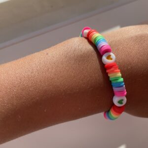 Ønsket armbånd regnbue farger med hjerter❤️🌈