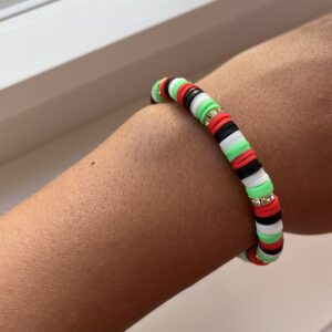 Ønsket armbånd Palestina farger med sølv å gull perler🇵🇸❤️🖤🤍💚