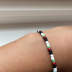 Ønsket armbånd Palestina farger sea beads❤️🖤🤍💚🇵🇸