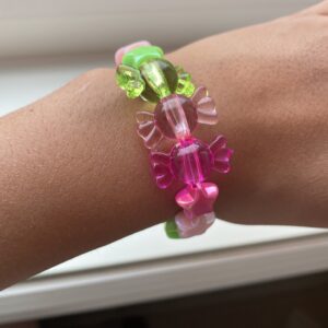 Grønn og rosa godteri armbånd med stjerner🩷💚