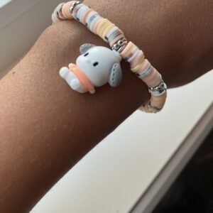 Oransje/rosa og svart med pochacco charm armbånd🧡🩷🤍🖤
