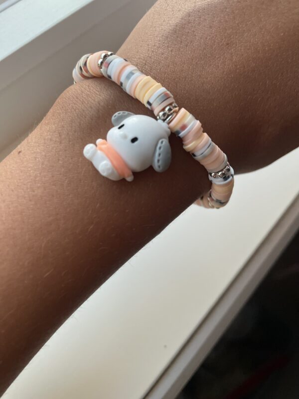 Oransje/rosa og svart med pochacco charm armbånd🧡🩷🤍🖤