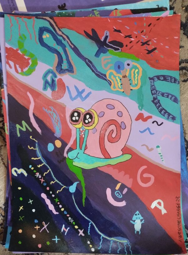 Gary the snail funky bacround
