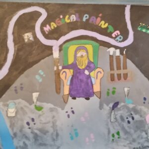 Magical painter in the cave