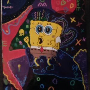 SpongeBob with funky backround