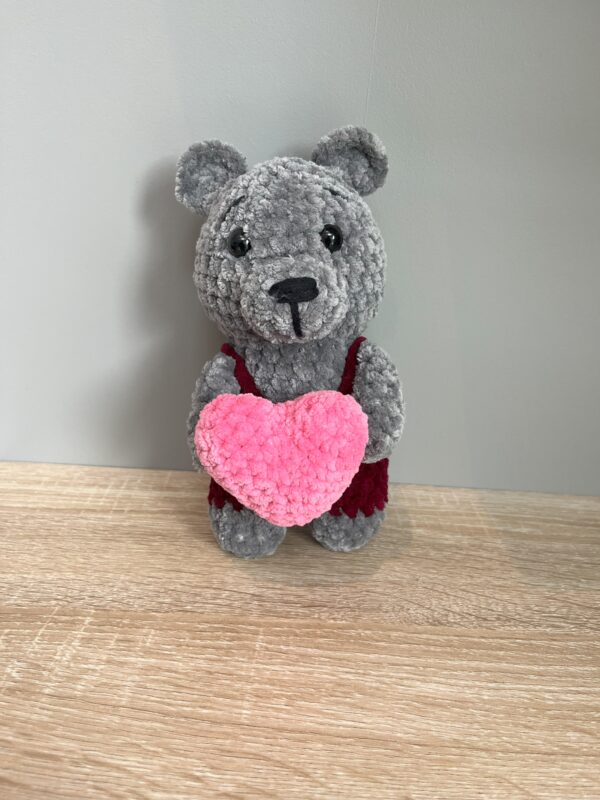 Bamse med hjerte, grå