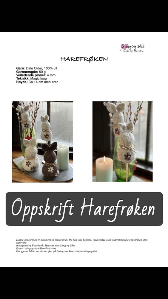 Strikkeoppskrift påskehare