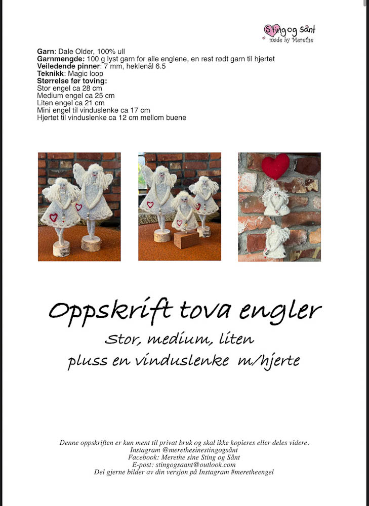 Strikkeoppskrift på tova engler - Bilde 10