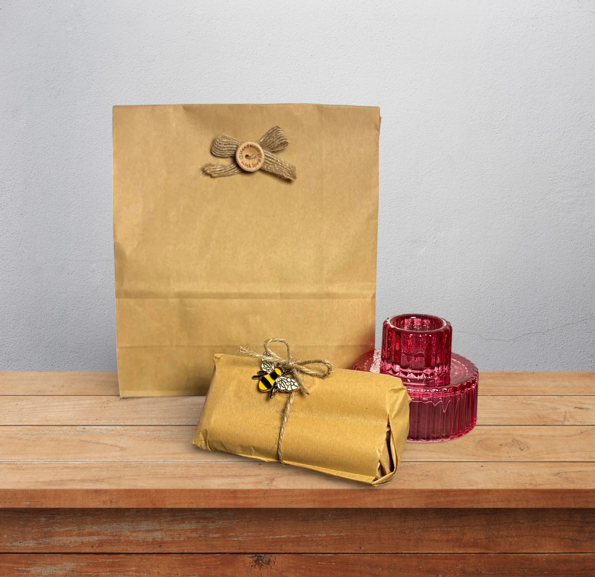 Bivokslys - Pauselys, 3 stk. inkl. lysestake - Bilde 2