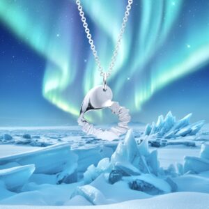 Nordlys hjerte - Halskjede / Sølv