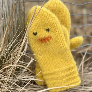 Påskekyllingvotter str 8-10 år