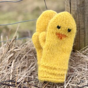 Påskekyllingvotter str 3-5 år